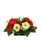 Fleurs artifielles : Jardinière L.36 x H.21 cm rouge